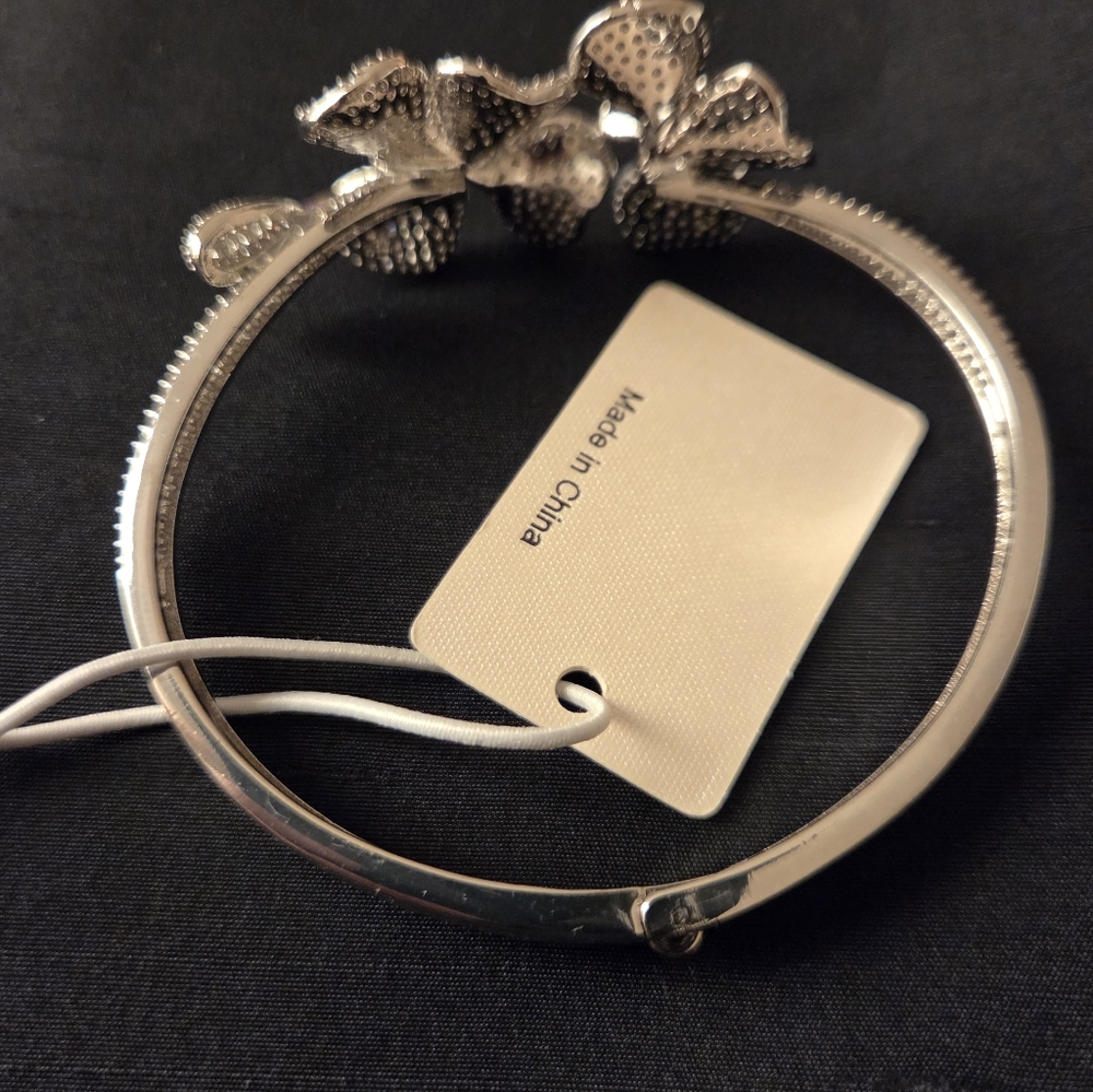 NEW WOMENS PIPER K STAINLESS STEEL WITH FLOWERS & CUBIC ZIRCONIA BRACELET - Picture 3 of 4